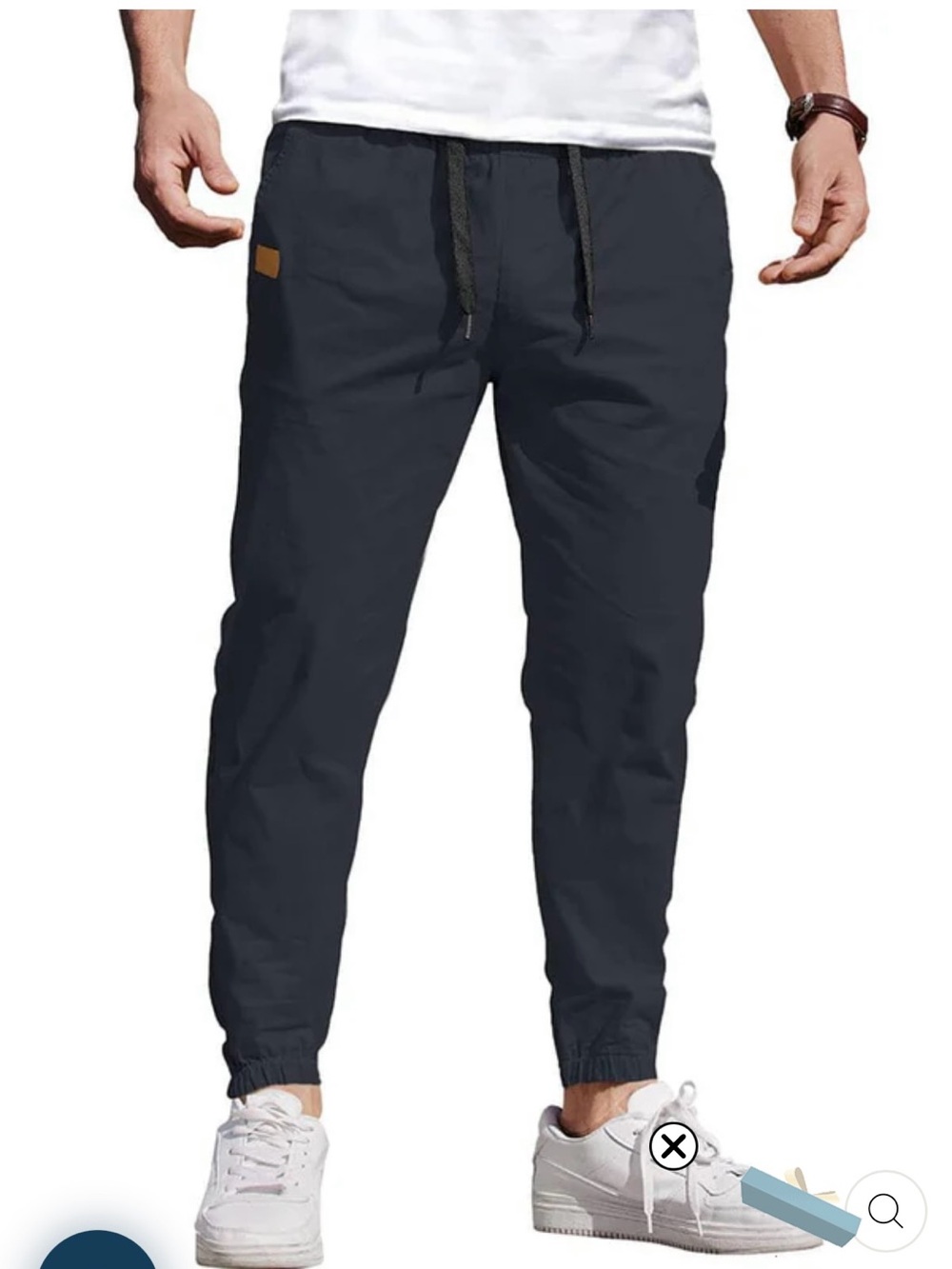 Coofandy Men's Elastic Waist Jogger Pants - Navy